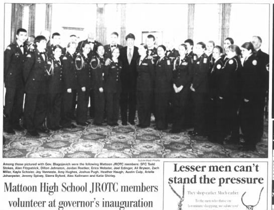 Mattoon High School JROTC members volunteer at inauguration